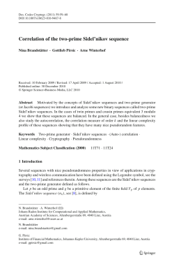 Correlation of the two-prime Sidel`nikov sequence