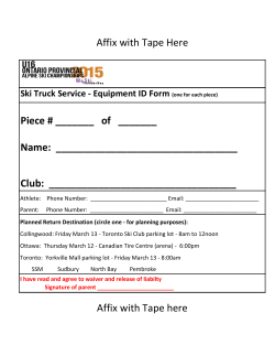Affix with Tape Here Piece - U16 Canadian National Alpine Ski
