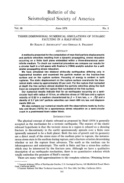 Bulletin of the Seismological Society of America