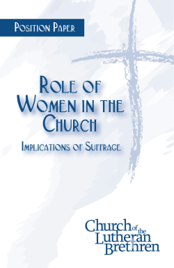 Role of Women in the Church - Church of the Lutheran Brethren