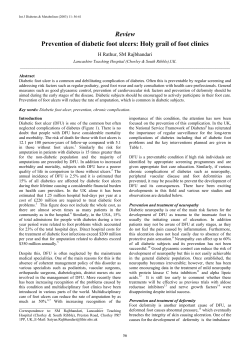 Review Prevention of diabetic foot ulcers: Holy grail of foot clinics
