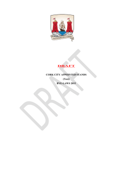Cork City Appointed Stands (Taxi)Bye Laws 2015