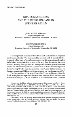 noah`s nakedness and the curse on canaan (genesis 9:20-27)