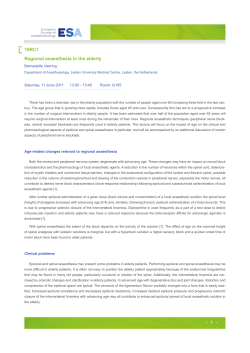 18RC1 Regional anaesthesia in the elderly