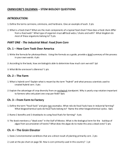 The Omnivore`s Dilemma STEM Biology Questions