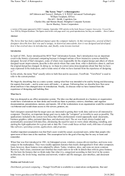 The Xerox "Star": A Retrospective Jeff Johnson and Teresa