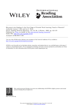 Movement into Reading: Is the First Stage of Printed Word - Sci-Hub