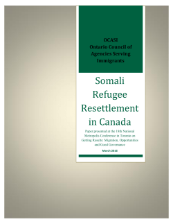 Somali Refugee Resettlement in Canada