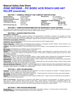 PIC Boric Acid MSDS