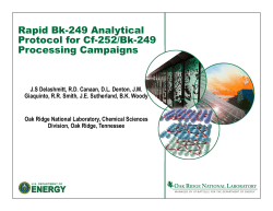 Rapid Bk-249 Analytical Protocol for Cf-252/Bk-249