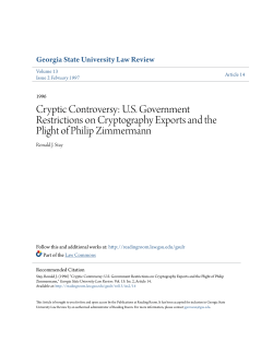 Cryptic Controversy: U.S. Government Restrictions on Cryptography