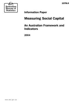 Measuring Social Capital - An Australian Framework and Indicators