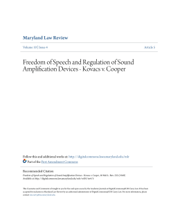 Freedom of Speech and Regulation of Sound Amplification Devices