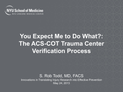 The ACS-COT Trauma Center Verification Process