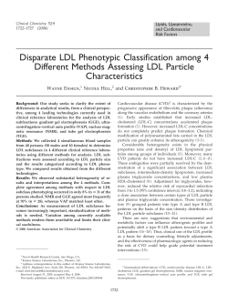 Disparate LDL Phenotypic Classification among 4 Different Methods