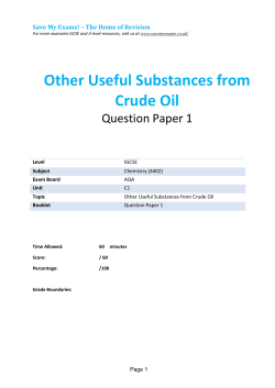 Other Useful Substances from Crude Oil