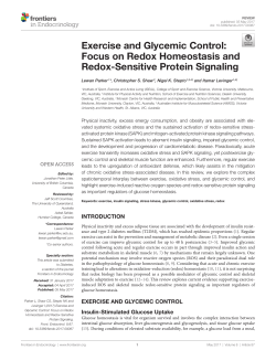 Exercise and Glycemic Control: Focus on Redox Homeostasis and
