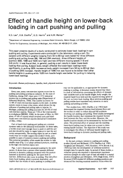 Effect of handle height on lower-back loading in cart pushing and