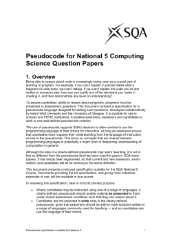 Pseudocode for National 5 Computing Science Question