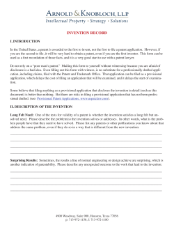 Invention Record Form