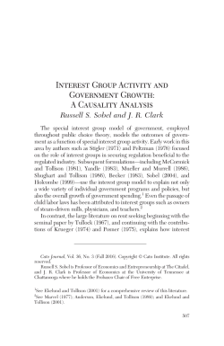 Interest Group Activity and Government Growth: A