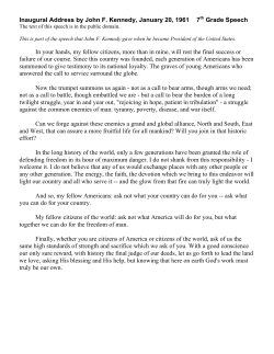 Inaugural Address by John F. Kennedy