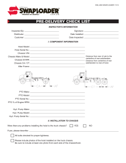 PRE-DELIVERY CHECK LIST