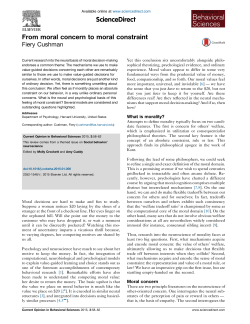 From moral concern to moral constraint - Fiery Cushman