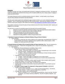 Policy for Drug Free Schools and Campuses