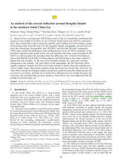 An analysis of the current deflection around Dongsha Islands in the