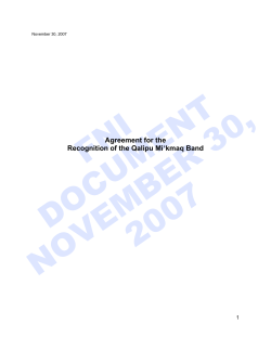 Agreement for the