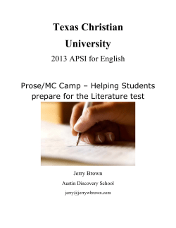 Prose MC Camp TCU 2013