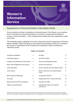 Suppression of Personal Details Information Guide