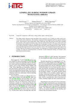 LEMPEL-ZIV SLIDING WINDOW UPDATE WITH SUFFIX ARRAYS