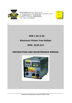 Operation Instruction for Deb 1200