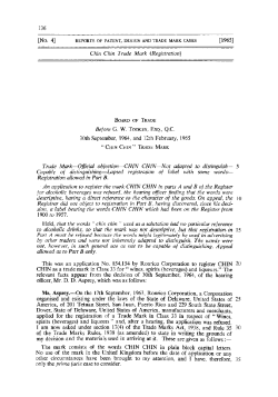 Chin Chin Trade Mark (Registration)