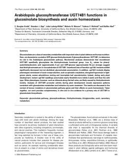 Arabidopsis glucosyltransferase UGT74B1 functions in