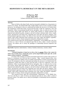 DESPOTISM VS. DEMOCRACY IN THE MENA REGION