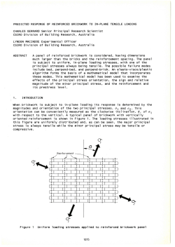 Predicted Response of Reinforced Brickwork to In