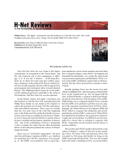 McCarthyism and the City - H-Net
