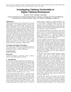 Investigating Tabletop Territoriality in Digital Tabletop