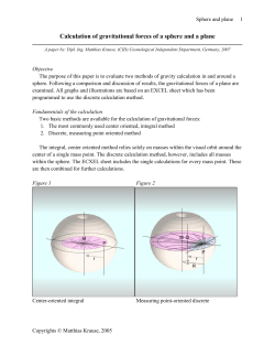 Calculation of gravitational forces of a sphere and a plane