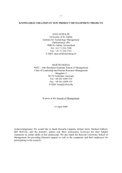 - 1 - KNOWLEDGE CREATION IN NEW PRODUCT DEVELOPMENT