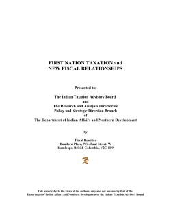 First Nation Taxation and New Fiscal Relationships