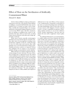 Effect of Heat on the Sterilization of Artificially Contaminated Water