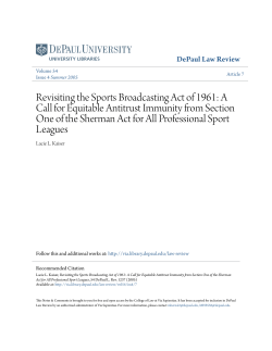 Revisiting the Sports Broadcasting Act of 1961: A