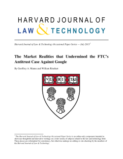 The Market Realities that Undermined the FTC`s Antitrust Case