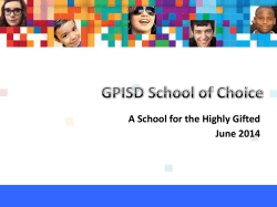 A School for the Highly Gifted June 2014