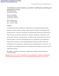 Contradictions and uncertainty in scientists` mathematical modeling