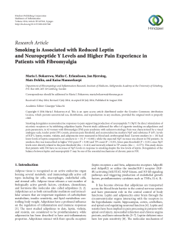 Smoking is Associated with Reduced Leptin and Neuropeptide Y